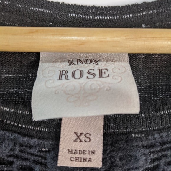 Knox Rose Flowy Lace Long Sleeve Boho Blouse Black - Picture 7 of 7